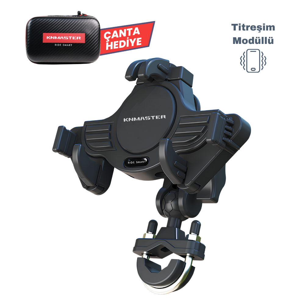 KNMASTER TT-840 TİTREŞİM ENGELLEYİCİLİ TÜM MOTOSİKLETLERE UYUMLU TELEFON TUTUCU